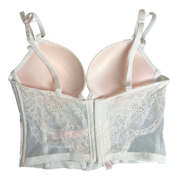 Victoria Secret Very Sxy Push-Up Corset  32C White Shine Strap - Picture 2 of 5